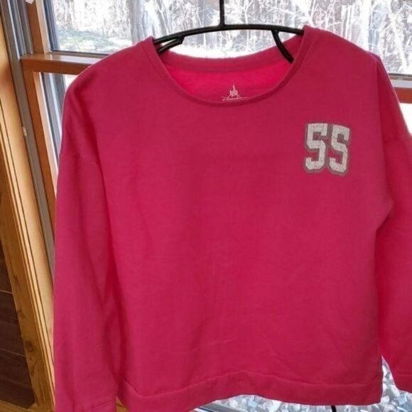 Disney Parks Graphic "55" & Disneyland Resort Long Sleeve Sz. M Pink Sweatshirt - Picture 2 of 6